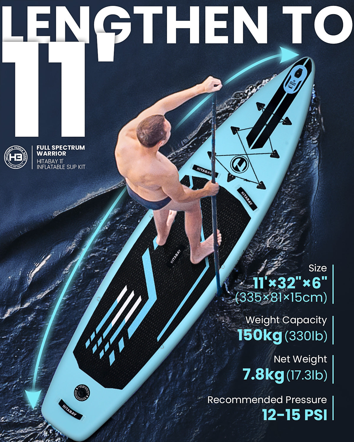 paddle board Lighting Blue SUP board